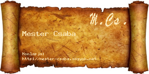 Mester Csaba névjegykártya